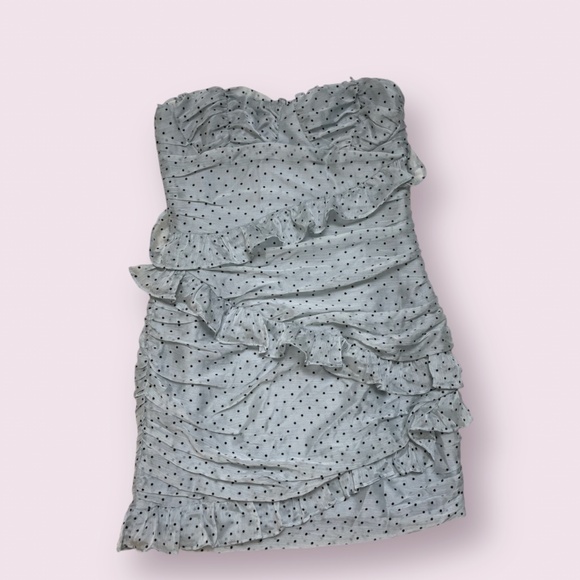 ⭐️ Mimosa Time Polka Dot Chic Glam Girly Party Classy Ruffle Elegant Mini Dress - Picture 6 of 12